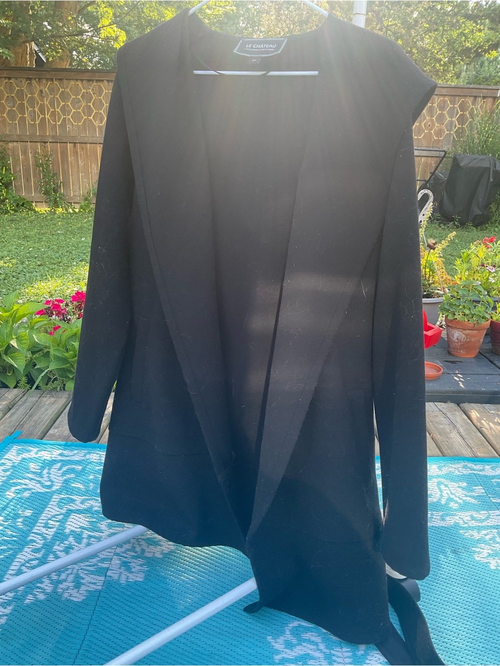 le chateau Black Draped Open-Front Cardigan